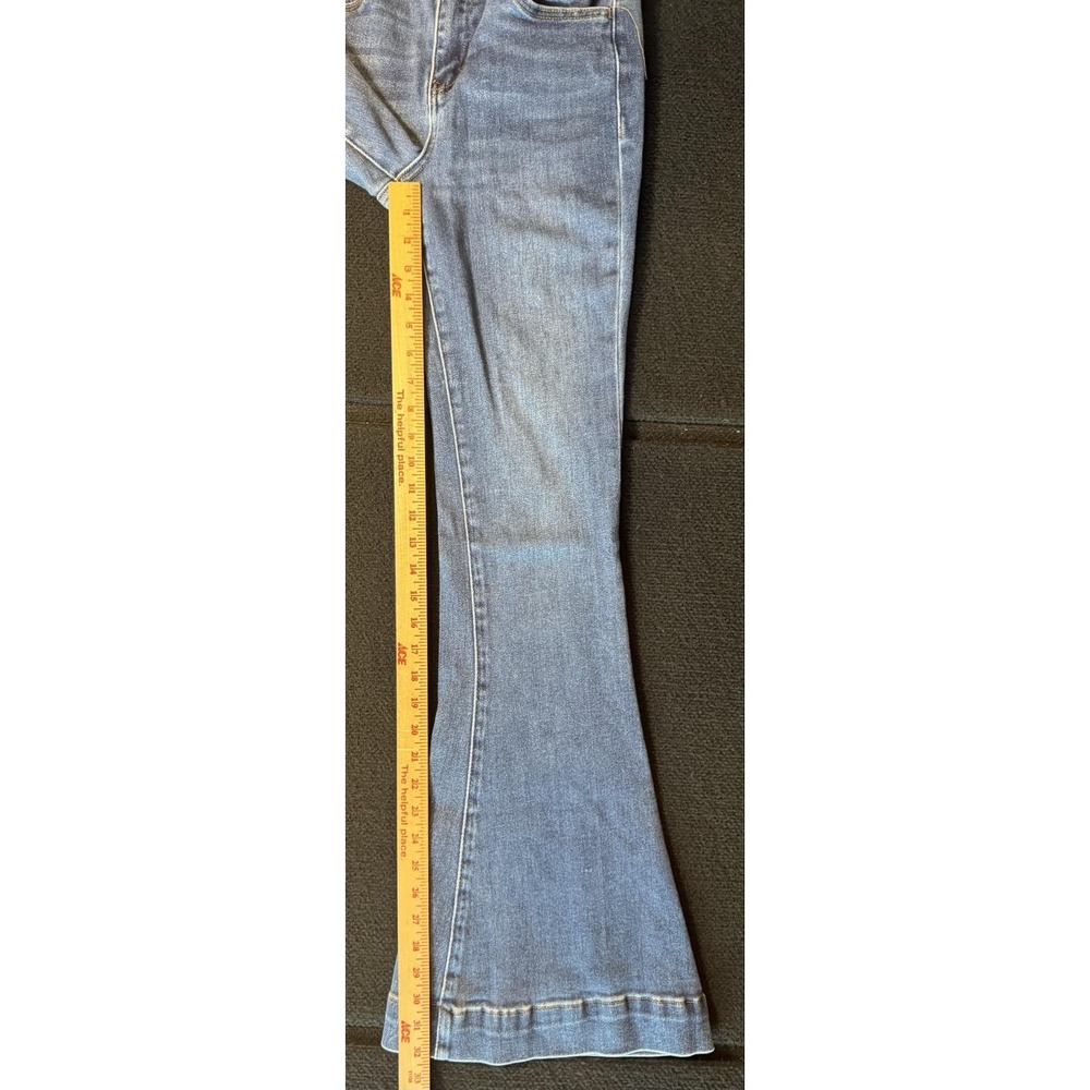 VERVET BLUE Womens 26 High Rise Flare Bell Bottom Stretch Jeans Light Blue - Picture 9 of 13